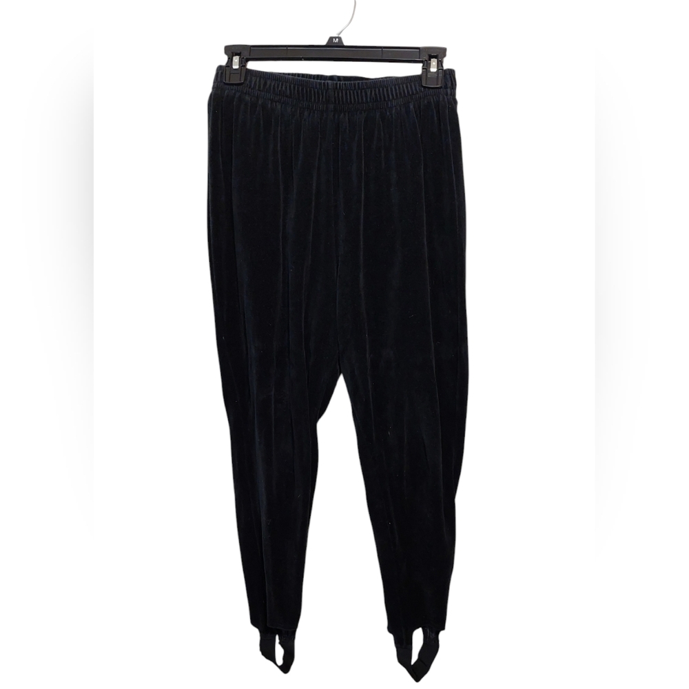 White Stag Black Velvet Stirrup Pants Size Medium women's